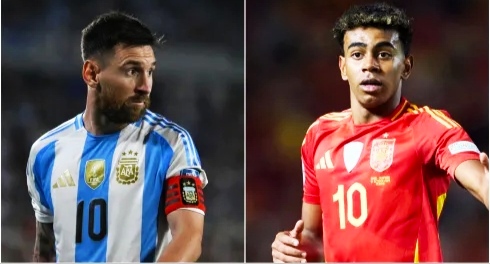 Messi vs yamal. अर्जेन्टिना, स्पेन, फिनालिसिमा, मेस्सी, लामिन यामाल, उरुग्वे, सेनटेनेरियो, Copa America, Euro 2024, Finalissima 2026.