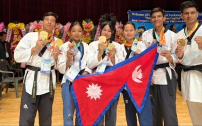 नेपाल तेक्वान्दो, तेक्वान्दो पदक, दक्षिण कोरिया तेक्वान्दो, एमबिसी कप तेक्वान्दो, नेपाली खेलाडी, अन्तर्राष्ट्रिय तेक्वान्दो प्रतियोगिता, सिता तामाङ, अन्जन चौधरी, अस्मिन राउत, निशा दर्नाल