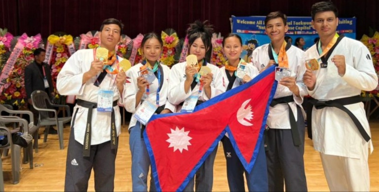 नेपाल तेक्वान्दो, तेक्वान्दो पदक, दक्षिण कोरिया तेक्वान्दो, एमबिसी कप तेक्वान्दो, नेपाली खेलाडी, अन्तर्राष्ट्रिय तेक्वान्दो प्रतियोगिता, सिता तामाङ, अन्जन चौधरी, अस्मिन राउत, निशा दर्नाल